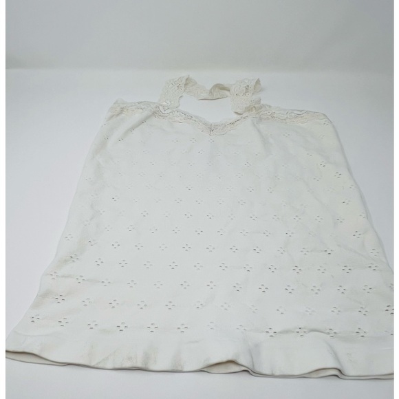 NWT Free People Eyelet Seamless Halter Top in Ivory Size M/L - Picture 5 of 7